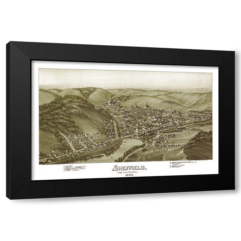 Sheffield Pennsylvania - Fowler 1895 Black Modern Wood Framed Art Print with Double Matting by Fowler