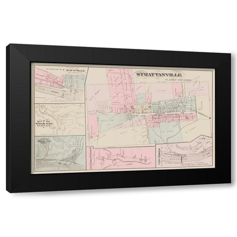 Strattanville Pennsylvania Landowner Black Modern Wood Framed Art Print by Caldwell