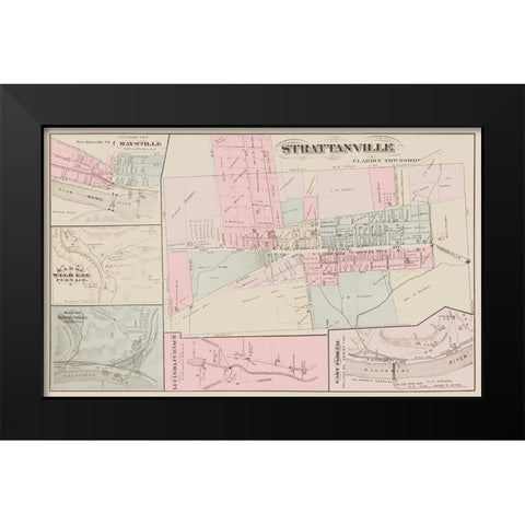 Strattanville Pennsylvania Landowner Black Modern Wood Framed Art Print by Caldwell