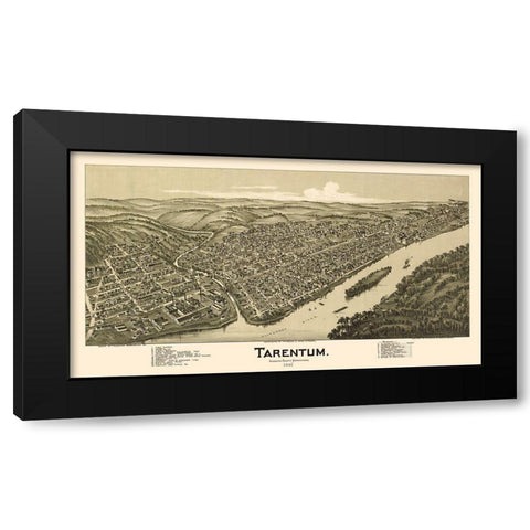 Tarentum Pennsylvania - Fowler 1901 Black Modern Wood Framed Art Print by Fowler