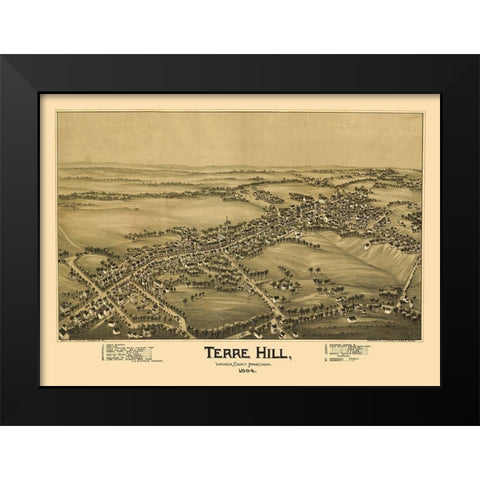 Terre Hill Pennsylvania - Fowler 1894 Black Modern Wood Framed Art Print by Fowler