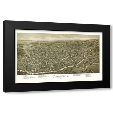 Titusville Pennsylvania - Fowler 1896 Black Modern Wood Framed Art Print with Double Matting by Fowler