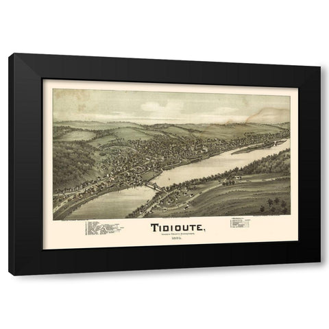 Tidioute Pennsylvania - Fowler 1896 Black Modern Wood Framed Art Print by Fowler