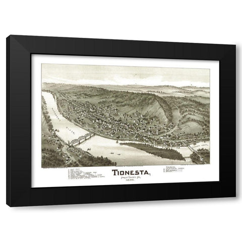 Tionesta Pennsylvania - Fowler 1896 Black Modern Wood Framed Art Print by Fowler