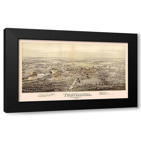 Tobyhanna Pennsylvania - Fowler 1891 Black Modern Wood Framed Art Print with Double Matting by Fowler