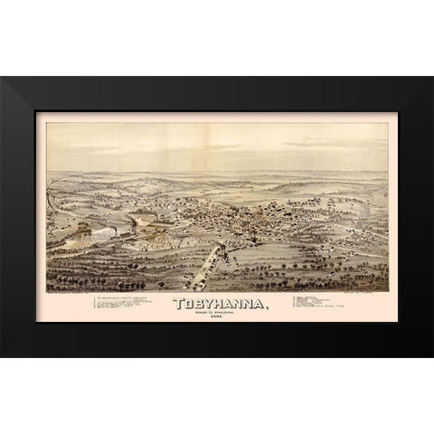 Tobyhanna Pennsylvania - Fowler 1891 Black Modern Wood Framed Art Print by Fowler