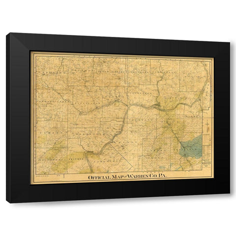 Warren County Pennsylvania - Brakenridge 1900 Black Modern Wood Framed Art Print with Double Matting by Brakenridge