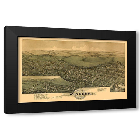 Windber Pennsylvania - Fowler 1900 Black Modern Wood Framed Art Print with Double Matting by Fowler