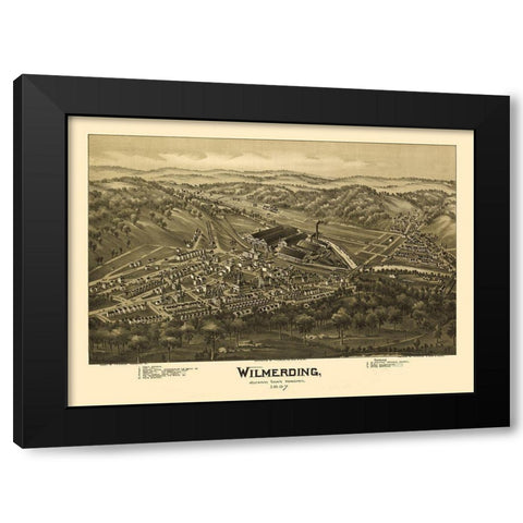 Wilmerding Pennsylvania - Moyer 1897 Black Modern Wood Framed Art Print with Double Matting by Fowler