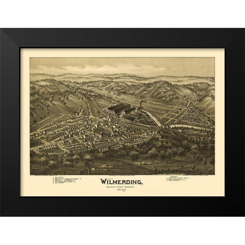 Wilmerding Pennsylvania - Moyer 1897 Black Modern Wood Framed Art Print by Fowler