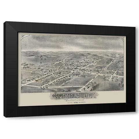 Womelsdorf Pennsylvania - Moyer 1898 Black Modern Wood Framed Art Print by Moyer