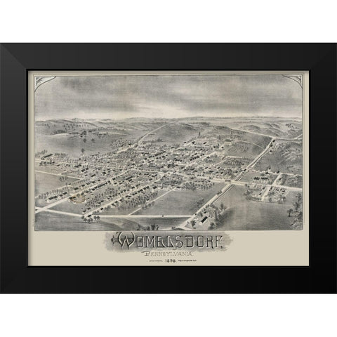 Womelsdorf Pennsylvania - Moyer 1898 Black Modern Wood Framed Art Print by Moyer
