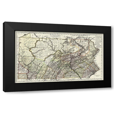 Pennsylvania - Bohn 1797 Black Modern Wood Framed Art Print with Double Matting by Bohn