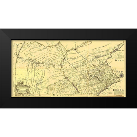 Pennsylvania Province - Jefferys 1759 Black Modern Wood Framed Art Print by Jefferys