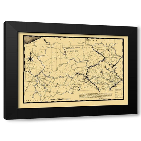Pennsylvania - Johnson 1791 Black Modern Wood Framed Art Print with Double Matting by Johnson