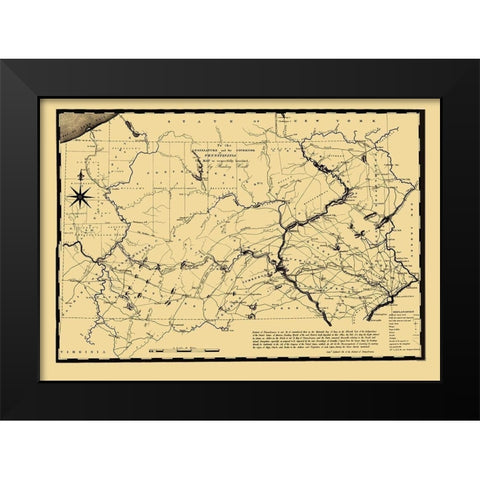 Pennsylvania - Johnson 1791 Black Modern Wood Framed Art Print by Johnson