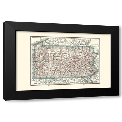Pennsylvania - Rathbun 1893 Black Modern Wood Framed Art Print by Rathbun