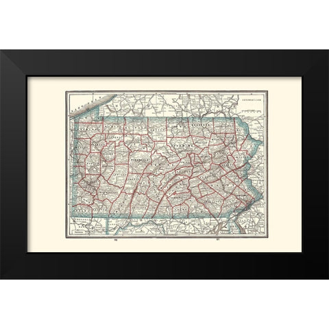 Pennsylvania - Rathbun 1893 Black Modern Wood Framed Art Print by Rathbun
