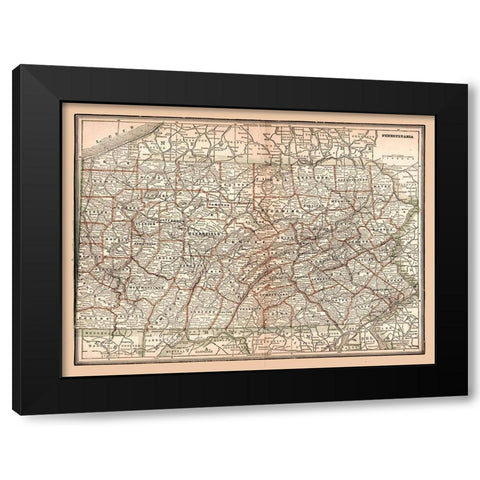 Pennsylvania -1894 Black Modern Wood Framed Art Print with Double Matting by Unknown