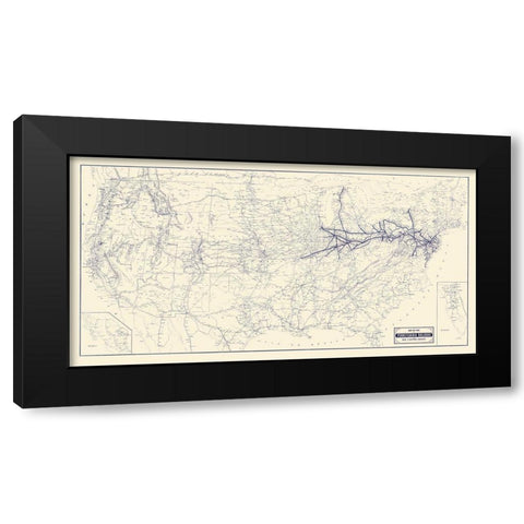 Pennsylvania -1889 Black Modern Wood Framed Art Print with Double Matting by Unknown