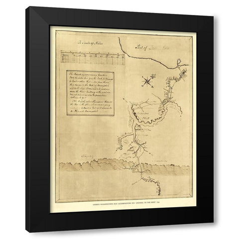 Pennsylvania - Washington 1754 Black Modern Wood Framed Art Print by Washington