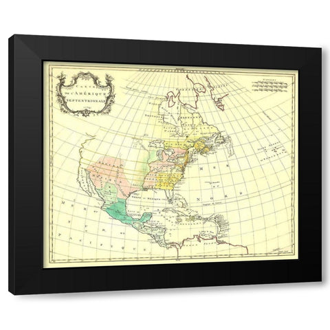 North America - 1754 Black Modern Wood Framed Art Print by Unknown
