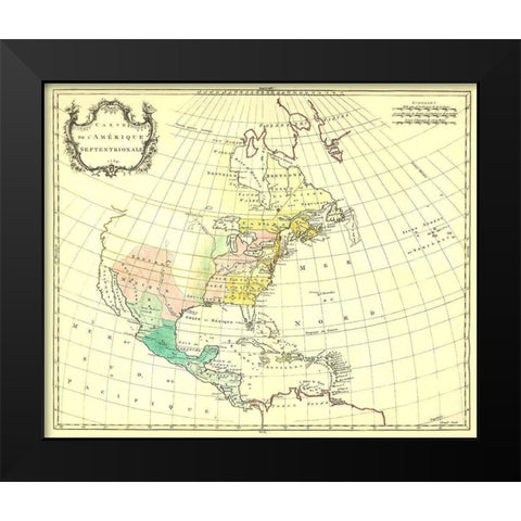North America - 1754 Black Modern Wood Framed Art Print by Unknown