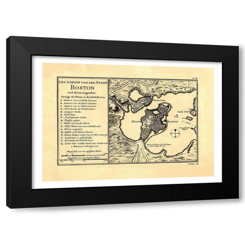 Boston Massachusetts - Arkstee 1758 Black Modern Wood Framed Art Print with Double Matting by Arkstee