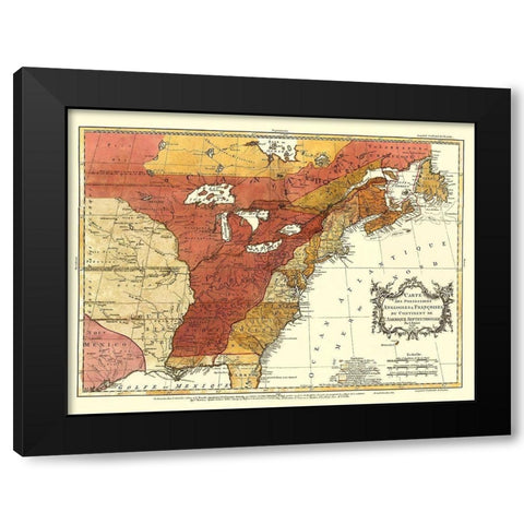 English with French Possessions - Londres 1763 Black Modern Wood Framed Art Print by Londres