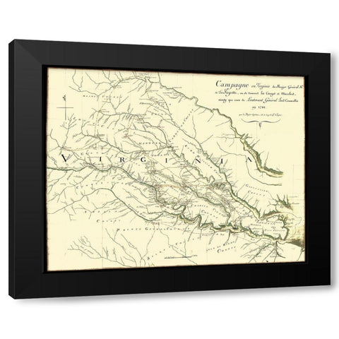 Virginia Campaign Major General Lafayette Black Modern Wood Framed Art Print by Michel