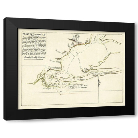 Pensacola Bay Florida - Paredes 1780 Black Modern Wood Framed Art Print by Paredes