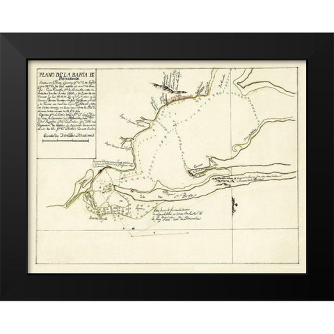 Pensacola Bay Florida - Paredes 1780 Black Modern Wood Framed Art Print by Paredes