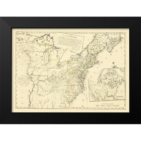 United States Treaty of Peace Sept 3rd 1783 Black Modern Wood Framed Art Print by McMurray