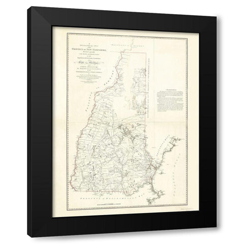 Province of New Hampshire - Holland 1784 Black Modern Wood Framed Art Print with Double Matting by Holland
