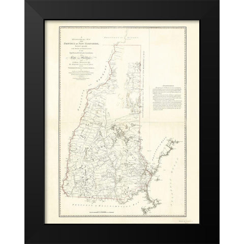 Province of New Hampshire - Holland 1784 Black Modern Wood Framed Art Print by Holland