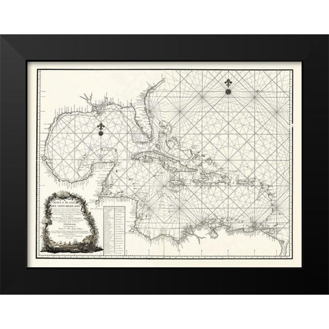 Caribbean Mexico - 1787 Black Modern Wood Framed Art Print by Unknown