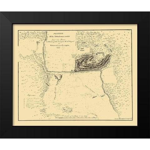 Baum Position Walmscock Bennington - Durnford 1777 Black Modern Wood Framed Art Print by Durnford