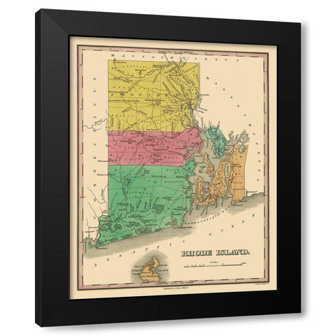 Rhode Island - Finley 1831 Black Modern Wood Framed Art Print by Finley