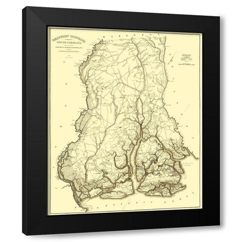 Beaufort, Hilton Head South Carolina Landowner Black Modern Wood Framed Art Print with Double Matting by Tanner