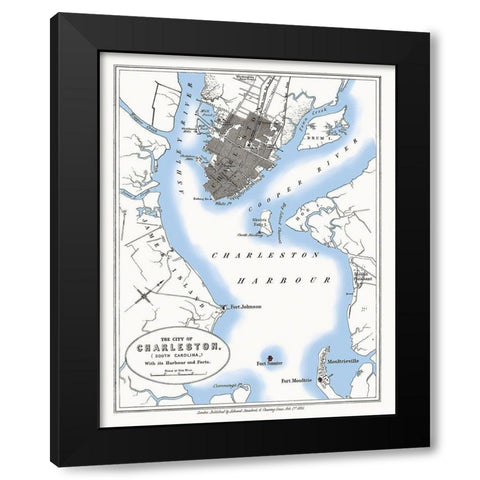 Charleston South Carolina - Stanford 1861 Black Modern Wood Framed Art Print with Double Matting by Stanford
