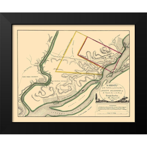 Mount Dearborn, South Carolina - Macomb 1809 Black Modern Wood Framed Art Print by Macomb