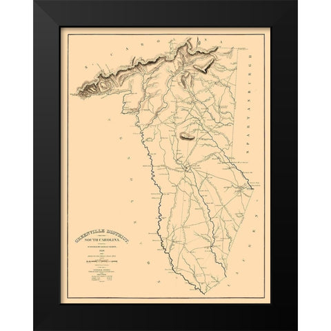 Greenville County South Carolina - Salmon 1825 Black Modern Wood Framed Art Print by Salmon
