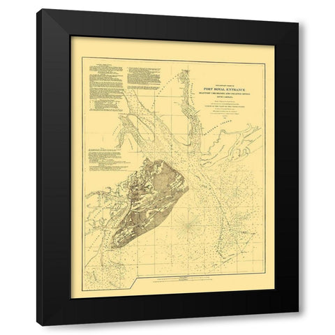 Hilton Head Island South Carolina Ship Channel Black Modern Wood Framed Art Print by Bache