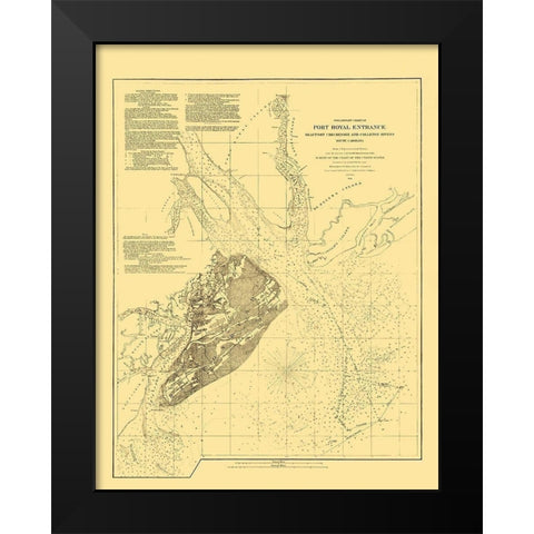Hilton Head Island South Carolina Ship Channel Black Modern Wood Framed Art Print by Bache