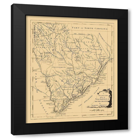 South Carolina -1779 Black Modern Wood Framed Art Print by Unknown