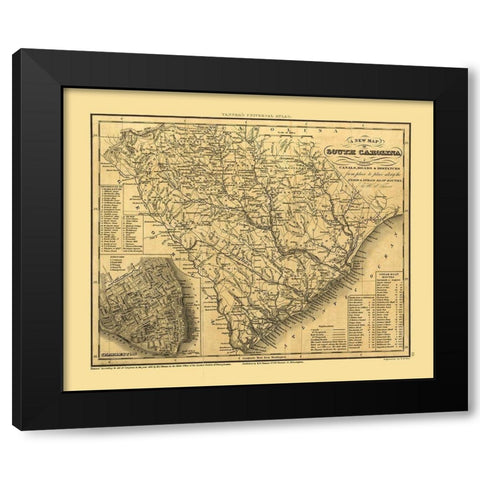 South Carolina - Tanner 1836 Black Modern Wood Framed Art Print with Double Matting by Tanner