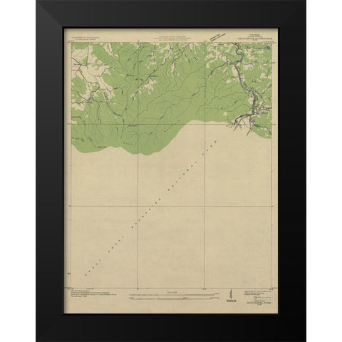 Gatlinburg Tennessee Quad - USGS 1936 Black Modern Wood Framed Art Print by USGS