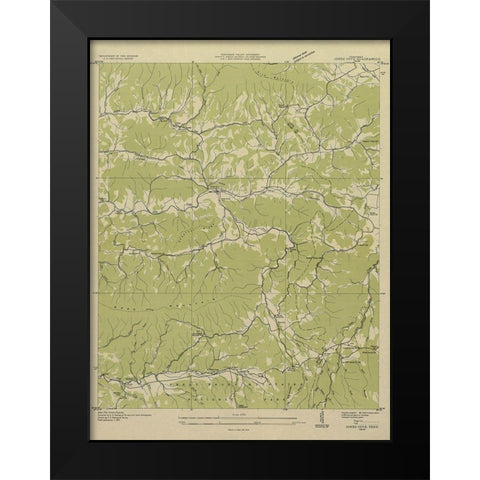 Jones Cove Tennessee Quad - USGS 1935 Black Modern Wood Framed Art Print by USGS