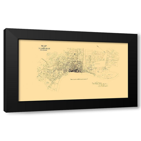 Nashville Tennessee Landowner - Poe 1864 Black Modern Wood Framed Art Print with Double Matting by Poe