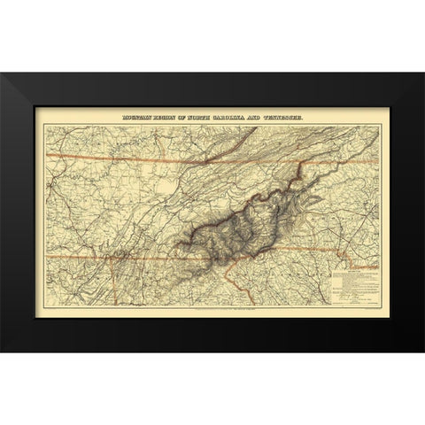 Great Smoky Mountain, Region Tennessee - 1864 Black Modern Wood Framed Art Print by Unknown
